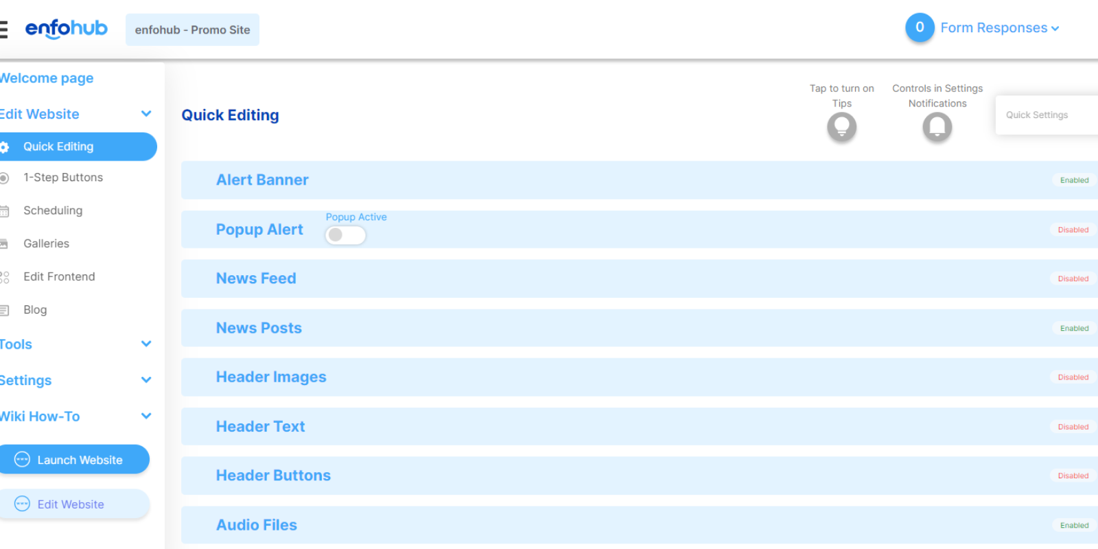 Your App Manager will build your website, and then show you how you can edit it from the dashboard